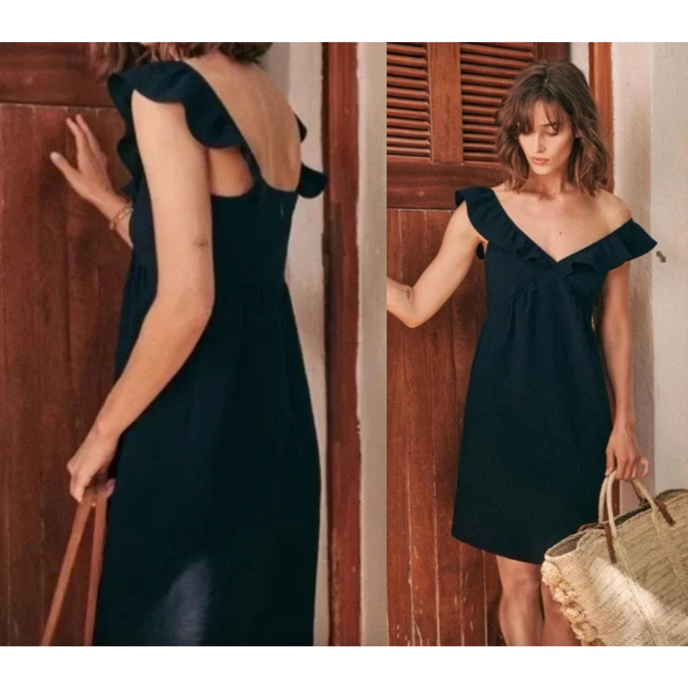 Sezane | Olymea Dress | Navy | Fr Sz 38 / US Sz 6